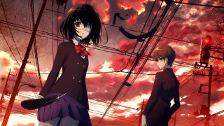 Anime characters red sky clouds - a red sky free wallpaper for desktop