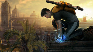 Man suit lightning city clock - a large clock tower free wallpaper