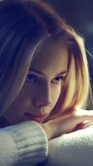 Woman longhair blueeyes posing artphotography - photorealistic free wallpaper for mobile