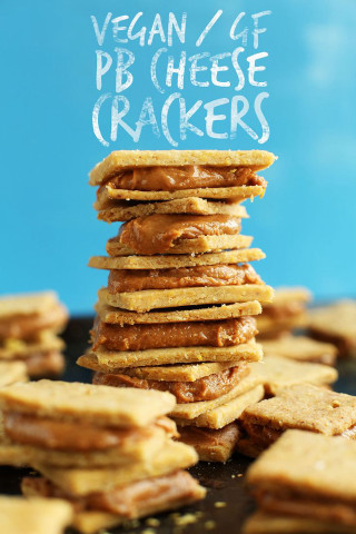 Vegan gf pb cheese crackers - food photography free wallpaper for mobile