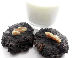 Cookies milk table white background - a white surface free wallpaper