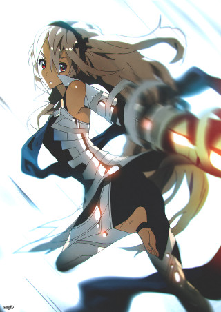 Woman black white outfit sword 6 - a red light free wallpaper for mobile