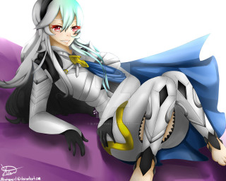 Woman white blue outfit purple - a yellow star free wallpaper