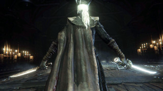 Man longcoat sword darkroom ceilinglights - bloodborne free wallpaper