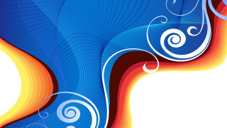 Blue orange abstract background swirls - clean free wallpaper