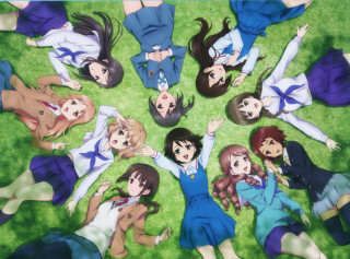 Group people green field arms - a green field free wallpaper