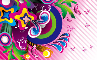 Colorful abstract background butterflies flowers - butterfly free wallpaper for desktop