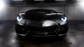 Black sports car parking garage 3 - dark night free wallpaper for desktop