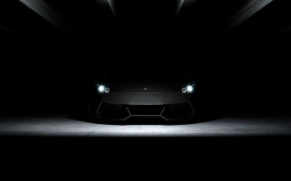 Black sports car dark room 13 - the hood free wallpaper
