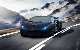 Black sports car mountains road 2 - a black sports car free wallpaper for desktop