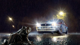 Car wet road night headlights - a wet road free wallpaper