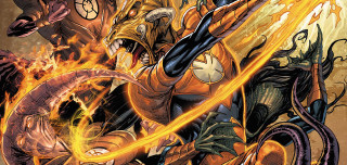 Comic character fighting demon fire - a comic character free wallpaper