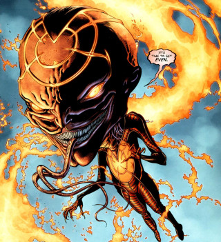 Weird face fire head comic - weird free wallpaper for tablet