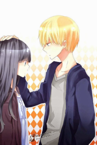 Couple people standing wall orange - anime art free wallpaper for mobile