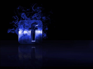 Blue fire letter reflection dark - a reflection free wallpaper for desktop