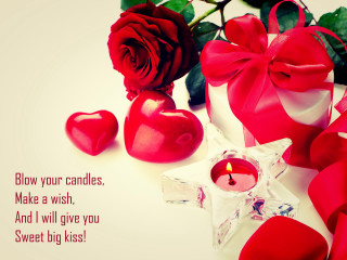Red rose candle message wish - sweet free wallpaper