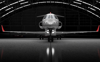 Small airplane hangar black background - the bottom of the plane free wallpaper