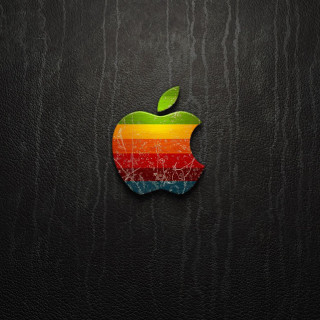 Apple logo black leather rainbow - free neon wallpaper for tablet