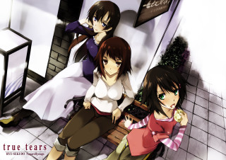 Anime girls bench room tile - true free wallpaper