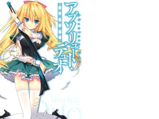 Anime girl blonde hair black 3 - a gun free wallpaper for desktop