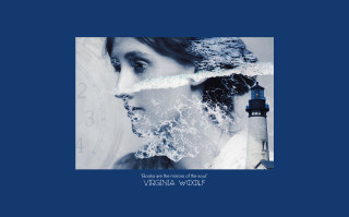 Woman clock blue background frame - a clock in the background free wallpaper