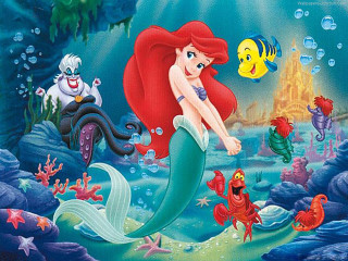 Mermaid mermaids castle fish painting 2 - disney free wallpaper