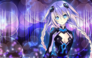 Anime girl long hair blue 6 - bubble free wallpaper