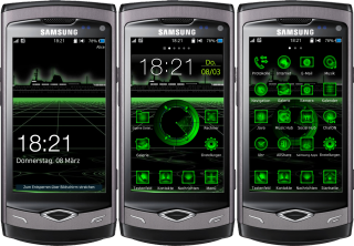 Three cell phones green screens - android free wallpaper for desktop