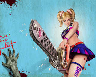 Girl skirt chainsaw zombie hand - a hand free wallpaper for desktop