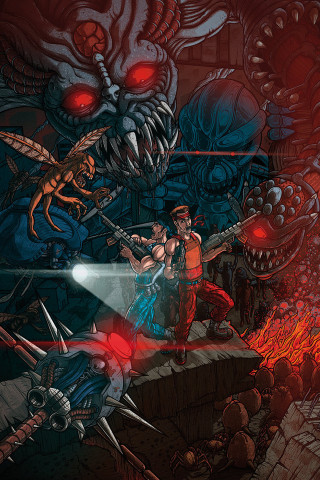 People firepit monster background man - free sci-fi wallpaper for mobile