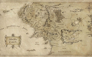 Middle earth map trees people 3 - lord of the rings free wallpaper