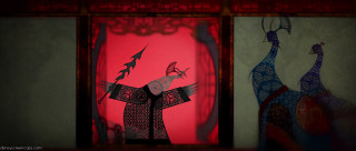 Paper cut woman kite red - emperor huizong of song free wallpaper