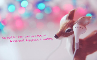 Toy deer head quote earpieces - cynical free wallpaper