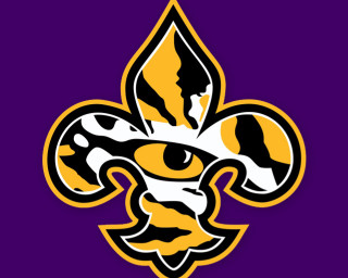 Fleurdelis purple yellow black stripe - dan frazier free wallpaper