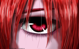 Red hair eye gothic anime - a black eyeliner free wallpaper