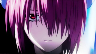 Purple hair red eyes closeup - a white collar free wallpaper