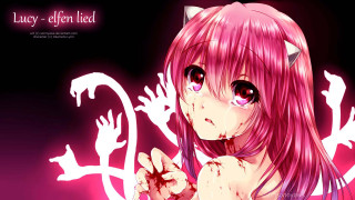 Pink hair yandere blood splatters - a white cat free wallpaper