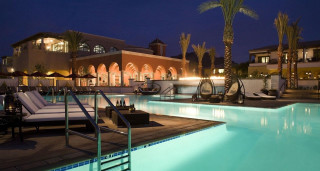 Pool lounge chairs palm trees 3 - eric zener free wallpaper