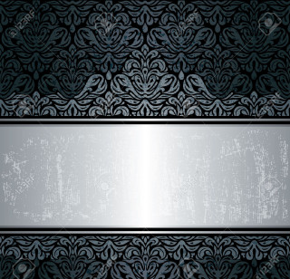 Black silver background silver ribbon - carlos trillo name free wallpaper for tablet