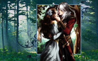 Couple woods picture frame together - brian and wendy froud free wallpaper