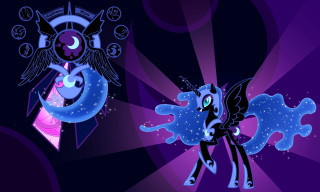 Cartoon pony clock purple background - its face free wallpaper