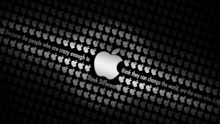 Apple logo black background white 4 - a white apple free wallpaper