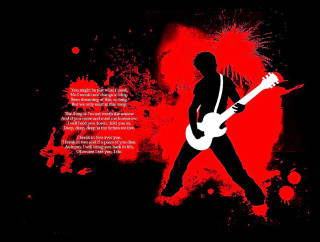 Man guitar blood red splatters - grunge free wallpaper