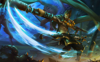 Man sword game scene demon - his hand in free wallpaper