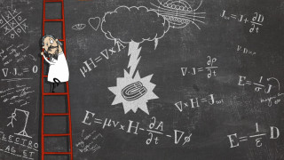 Man ladder chalkboard drawing cloud - a chalkboard free wallpaper