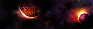 Planets bright light dark background - ring free wallpaper