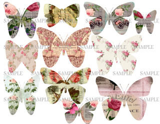 Butterflies different designs colorful variety - paper texture free wallpaper for desktop