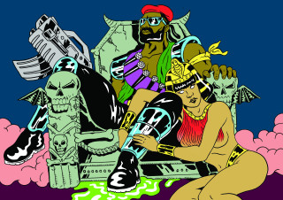 Woman kneeling statue man motorcycle - benjamin marra free wallpaper for desktop