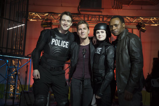 Group people stage police officer - a stage free wallpaper