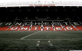 Black white soccer field manchester - a mosaic free wallpaper